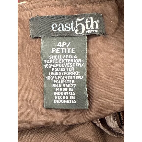 East 5th Petite Floral Print A-Line Skirt 4P Multicolor Brown‎ Polyester Lined - Picture 6 of 8